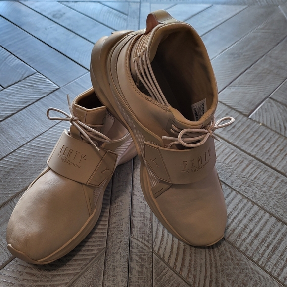 Fenty x Puma Rihanna High-Top Beige Sneakers Womens Size 9 High Tops - Picture 1 of 12